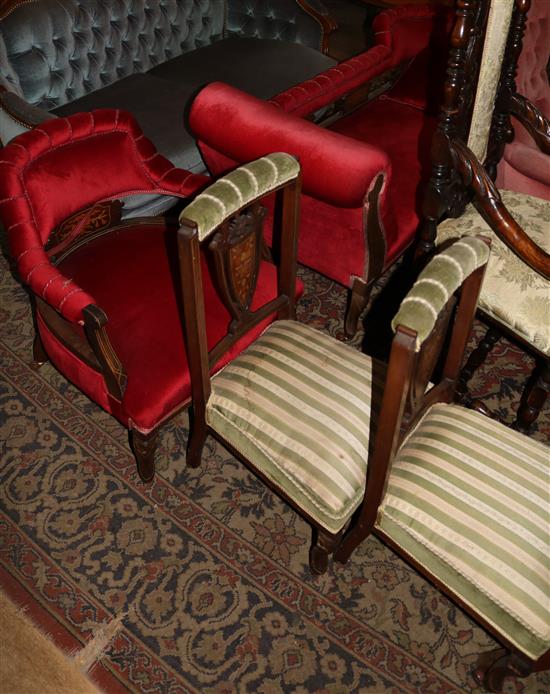Chaise and 3 chairs